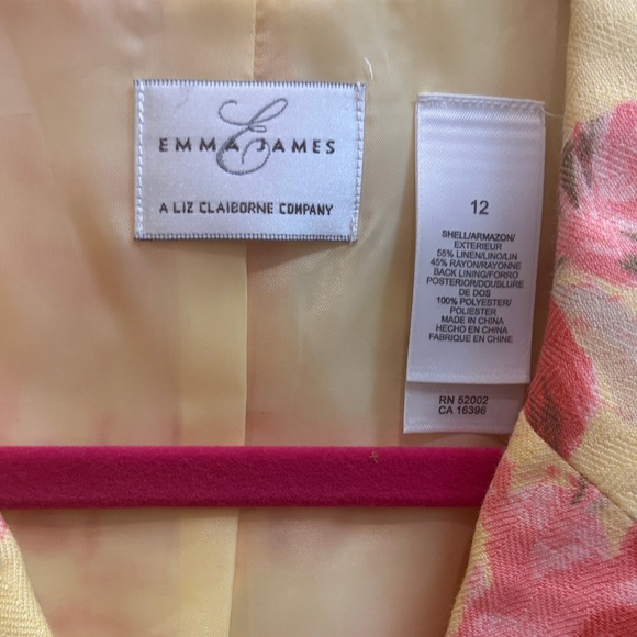 Floral Yellow Women's Blazer Cottagecore grandmacore coastal grandma, size 12 - Picture 2 of 16